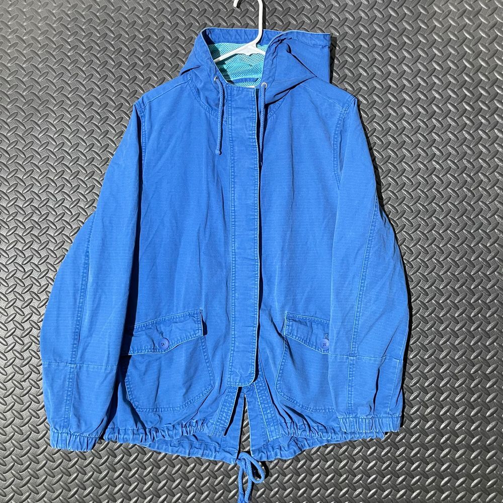 Mossimo Supply co. Blue Button Front Casual Hooded Jacket Women's Size XL